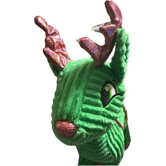 2024 Santa’s Christmas Reindeer Collection Donner Green Velvet Sugarloaf Plush- - Picture 5 of 5